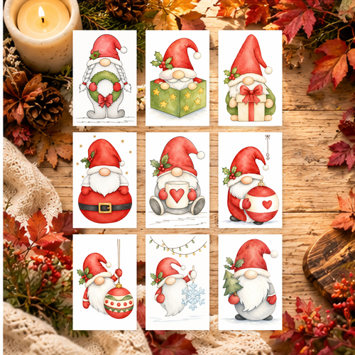 Gnome Tidings complete watercolor print collection lifestyle photo