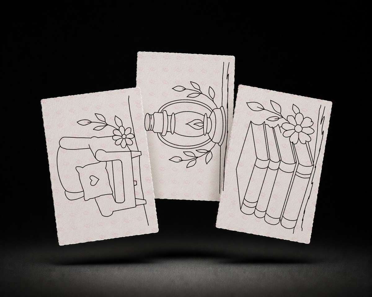 Line art preview of Well-Loved Stories, Tea and a Little Time and The Cozy Reading Chair