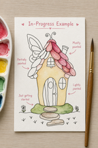 Luna Wing Cottage Paint-Your-Own Watercolor Print | Places To Live