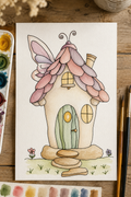 Luna Wing Cottage Paint-Your-Own Watercolor Print | Places To Live
