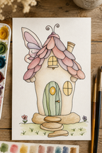 Luna Wing Cottage Paint-Your-Own Watercolor Print | Places To Live