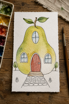 Pear Patch Cottage Paint-Your-Own Watercolor Print | Places To Live