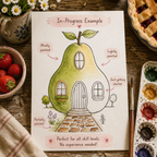 Pear Patch Cottage Paint-Your-Own Watercolor Print | Places To Live