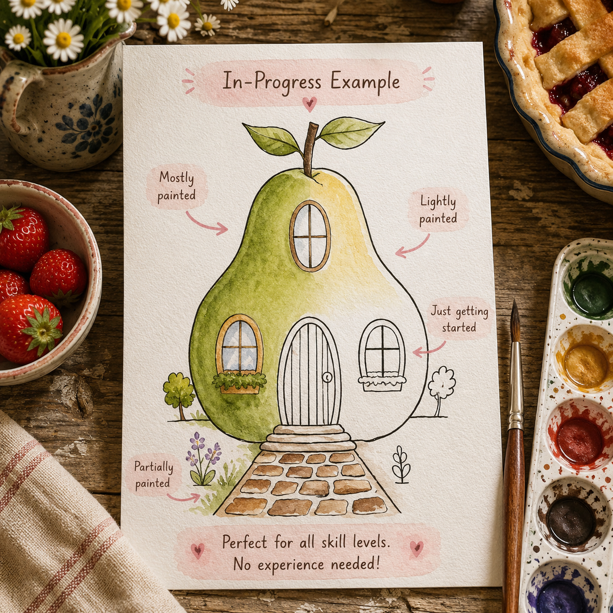 Pear Patch Cottage Paint-Your-Own Watercolor Print | Places To Live
