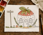 Strawberry Lane Cottage Paint-Your-Own Watercolor Print | Places To Live