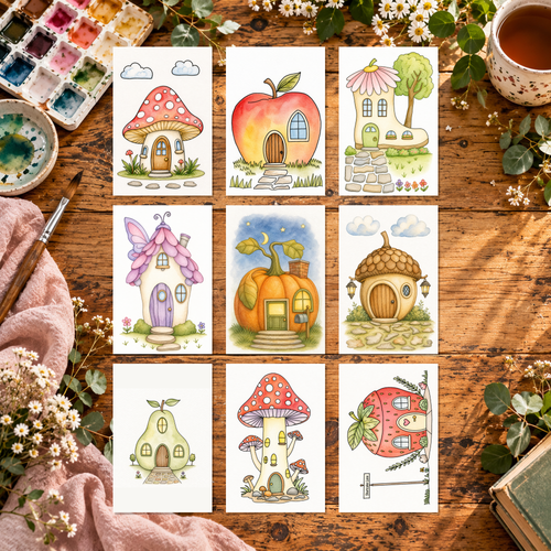 Places To Live Complete Paint-Your-Own Watercolor Print Collection | 4x6