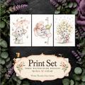 Blossom Daydream 3-Design Paint-Your-Own Watercolor Print Set | Winks Wonder Days | 5x7