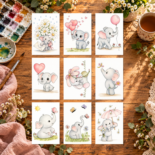 Winks Wonder Days Complete Paint-Your-Own Watercolor Print Collection | 4x6