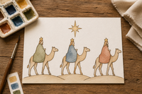 Caravan Beneath the Star Paint-Your-Own Watercolor Print | Christmas Promise