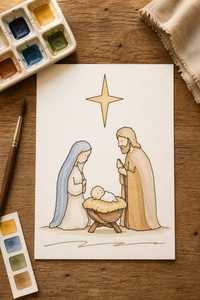 Promise in the Manger Paint-Your-Own Watercolor Print | Christmas Promise