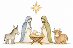 Gathered at the Manger painted design