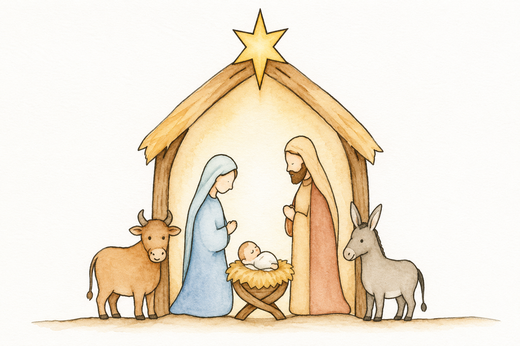 Sheltered in the Stable painted design