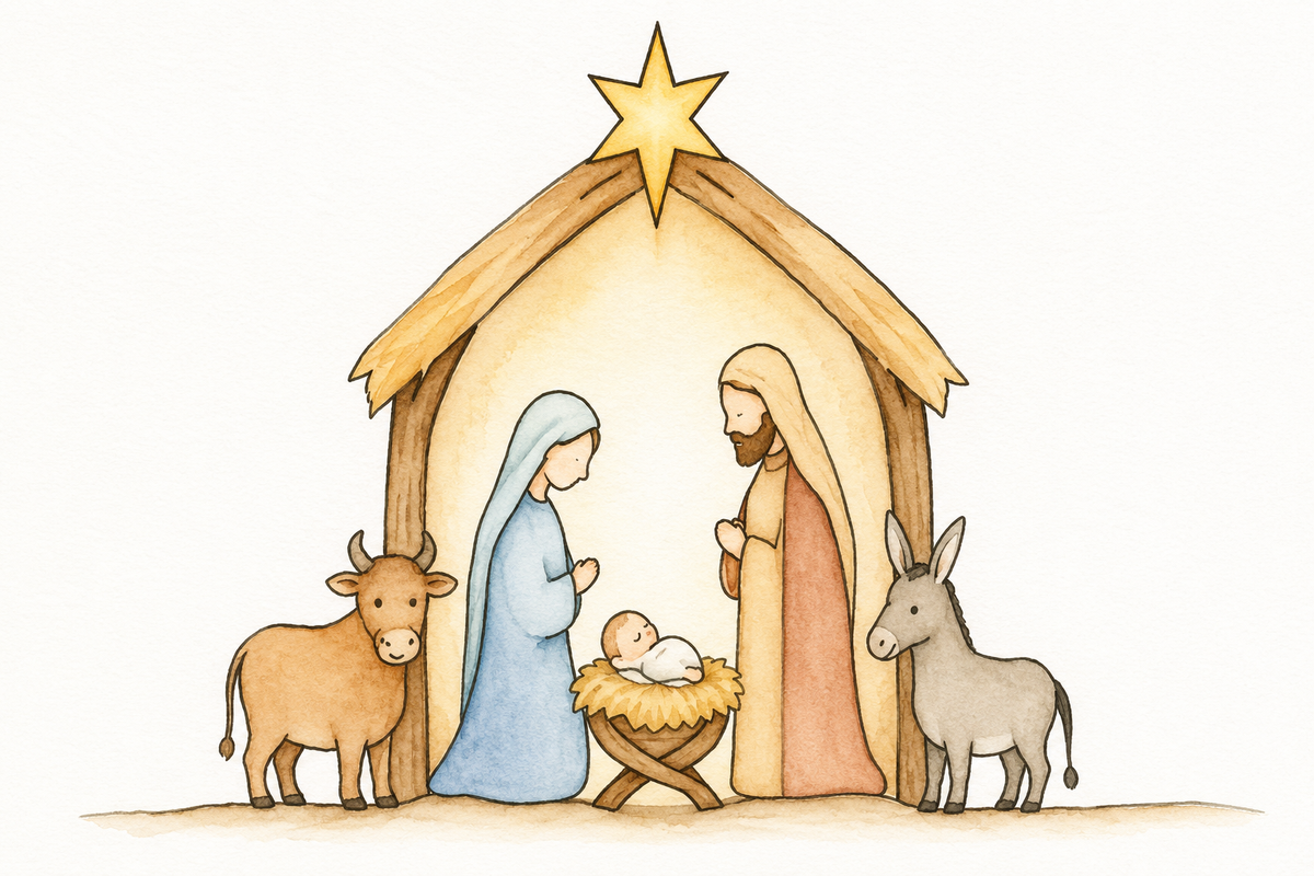 Sheltered in the Stable painted design