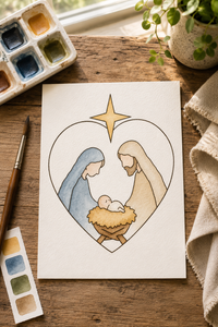 Heart of Christmas Paint-Your-Own Watercolor Print | Christmas Promise