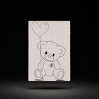 Heart Balloon Bear line-art preview