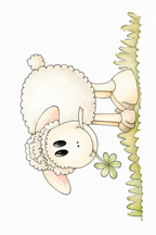 Clover Tumble Lamb watercolor artwork example for color inspiration