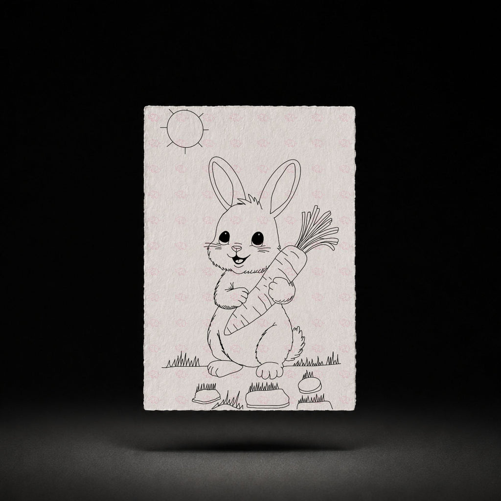 Garden Carrot Bunny line-art preview
