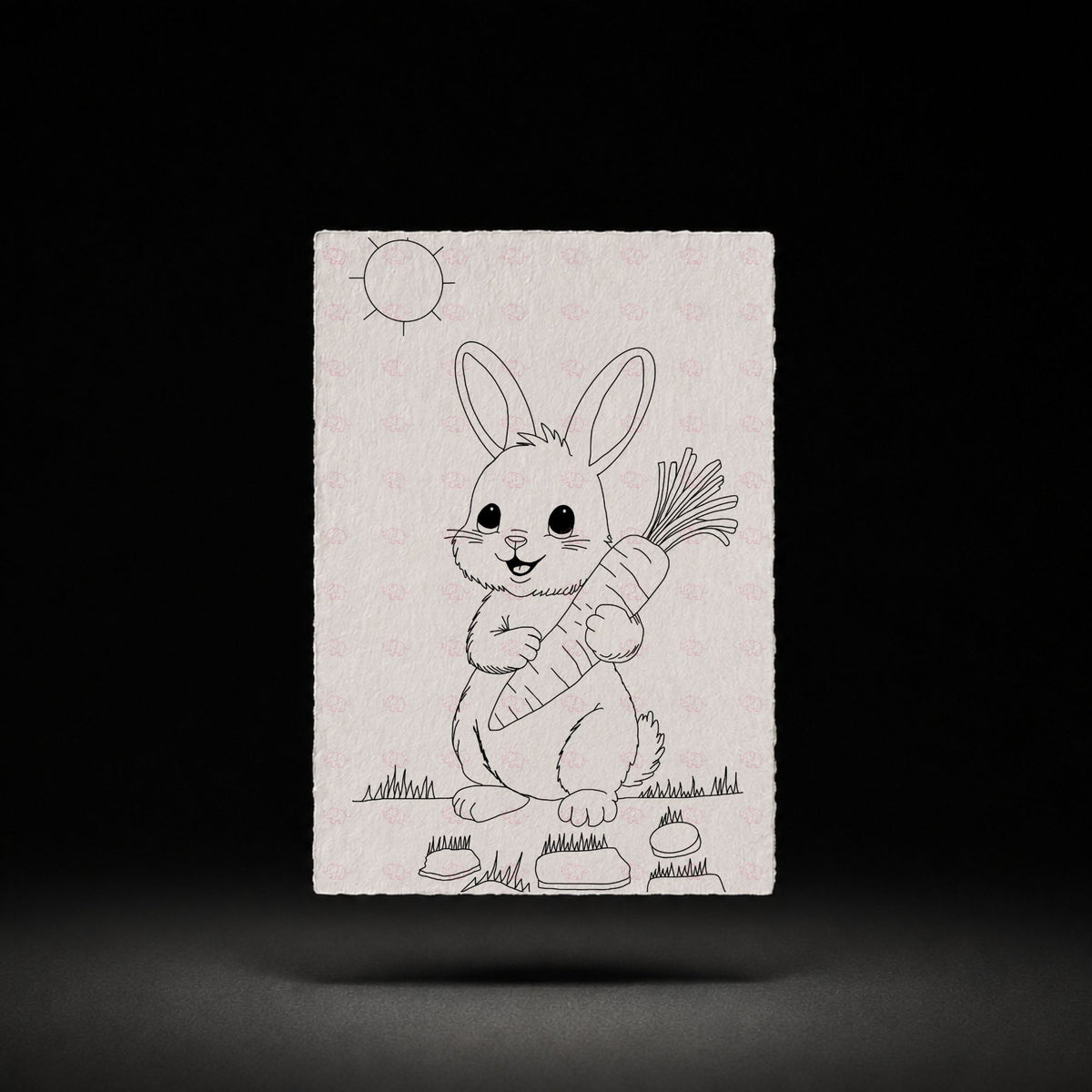 Garden Carrot Bunny line-art preview