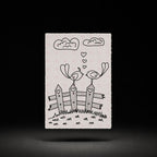 Fencepost Lovebirds line-art preview