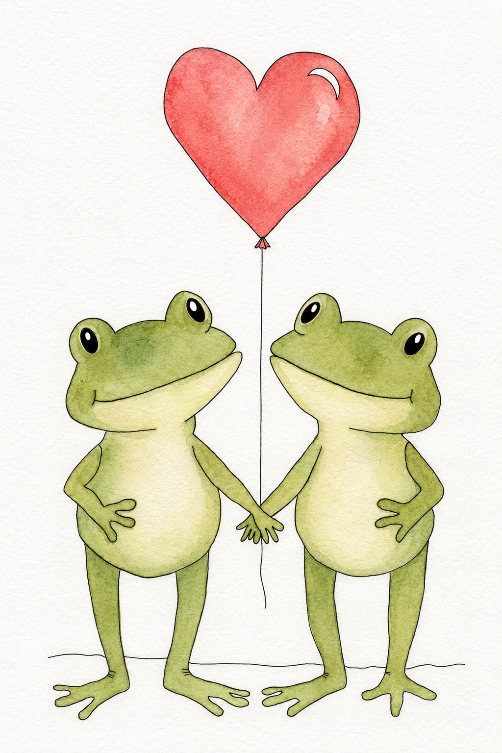 Sweetheart Pond Pair full-color watercolor design