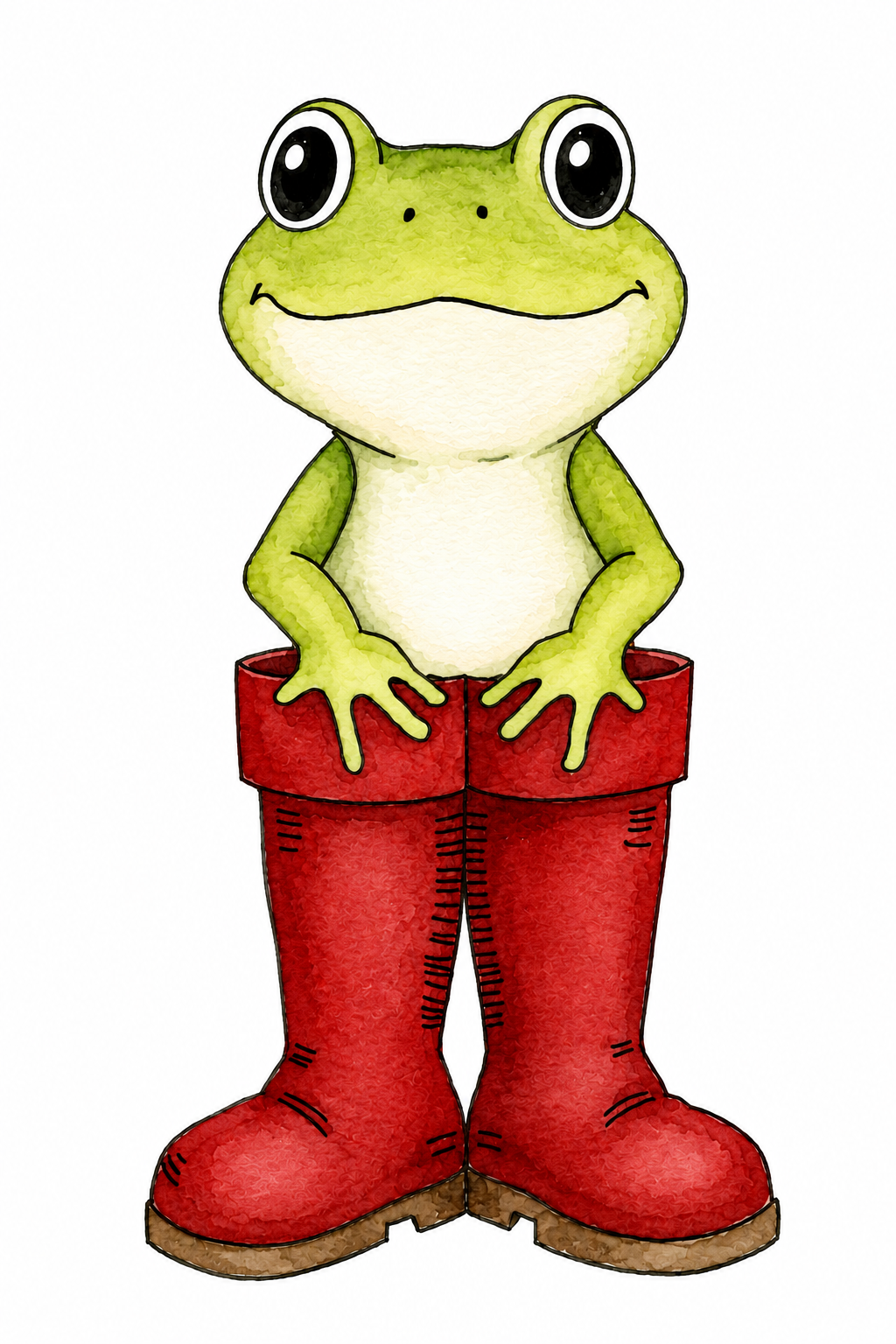 Boots for Puddle Days full-color watercolor design