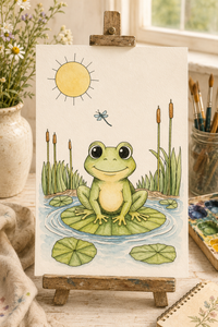 Lily Pad Daydreamer Paint-Your-Own Watercolor Print | Frog Grove