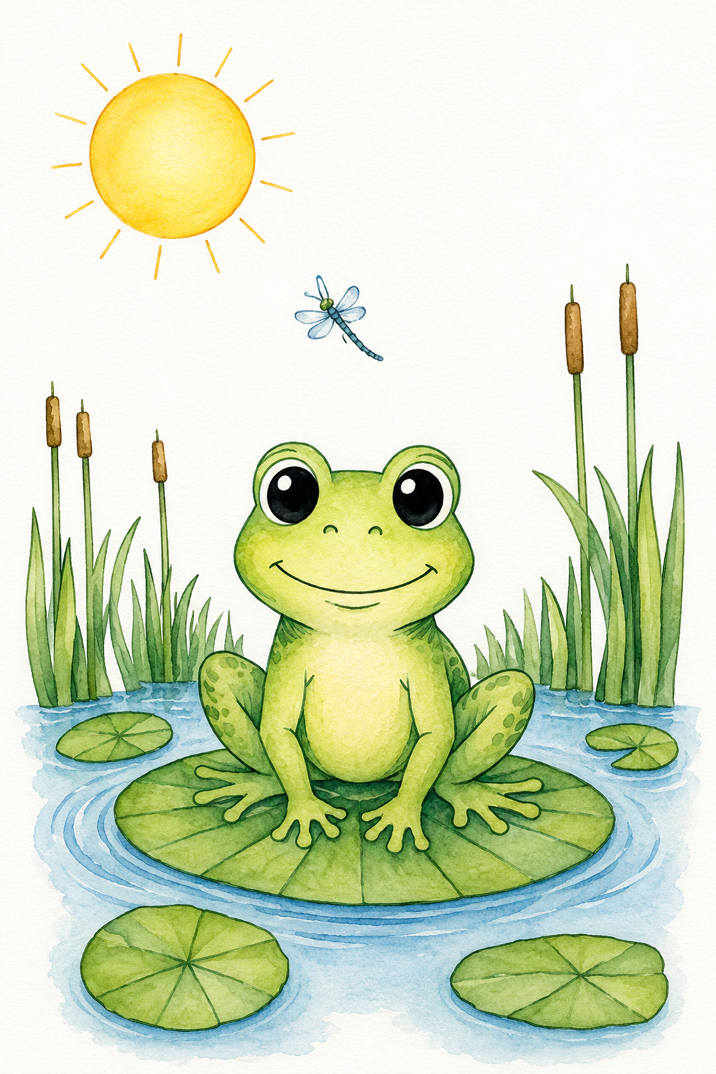 Lily Pad Daydreamer full-color watercolor design
