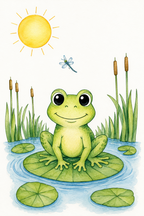 Lily Pad Daydreamer full-color watercolor design