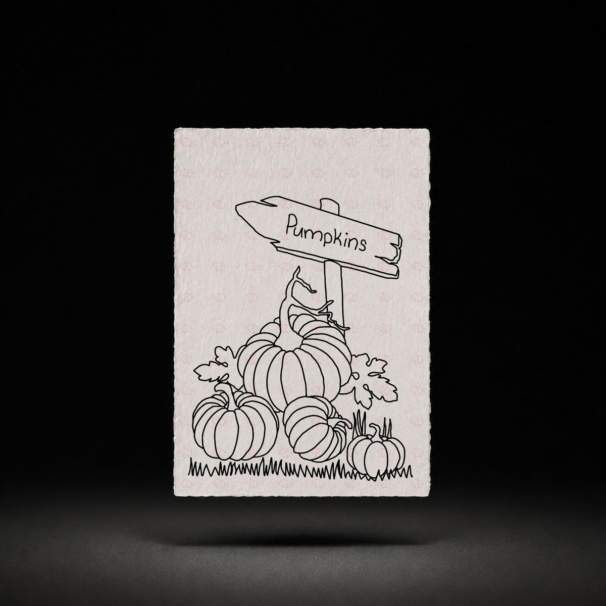 Pumpkin Patch Welcome line-art preview
