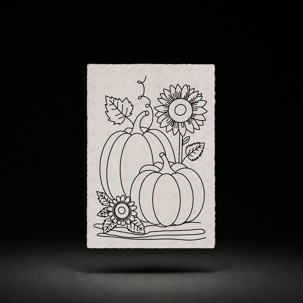 Sunflower Pumpkin Stack line-art preview