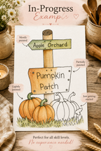 Apple Orchard Pumpkin Patch watercolor print details infographic
