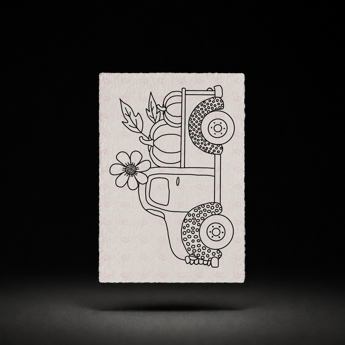 Vintage Harvest Truck line-art preview