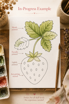 Size and paper details for the Pear Tree Hollow watercolor print