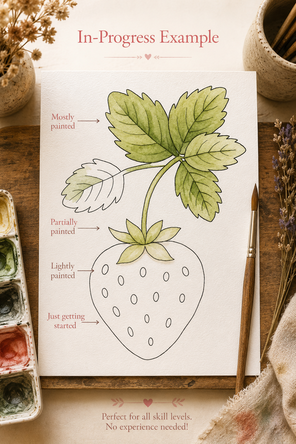 Size and paper details for the Pear Tree Hollow watercolor print