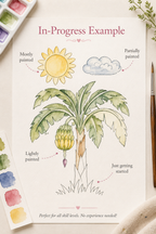 Size and paper details for the Strawberry Patch Nest watercolor print