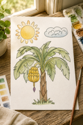 Lifestyle view of the Strawberry Patch Nest watercolor print