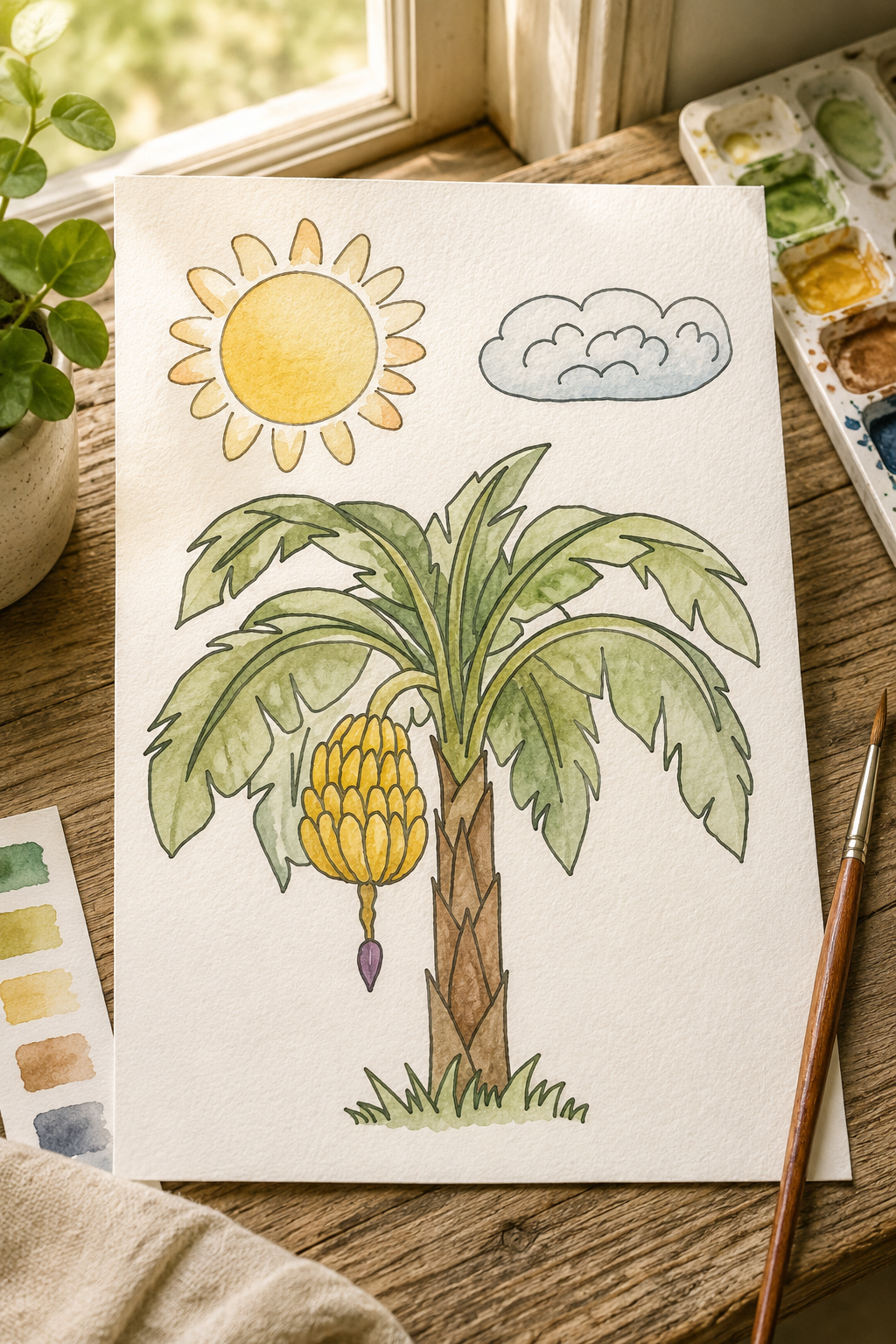 Lifestyle view of the Strawberry Patch Nest watercolor print
