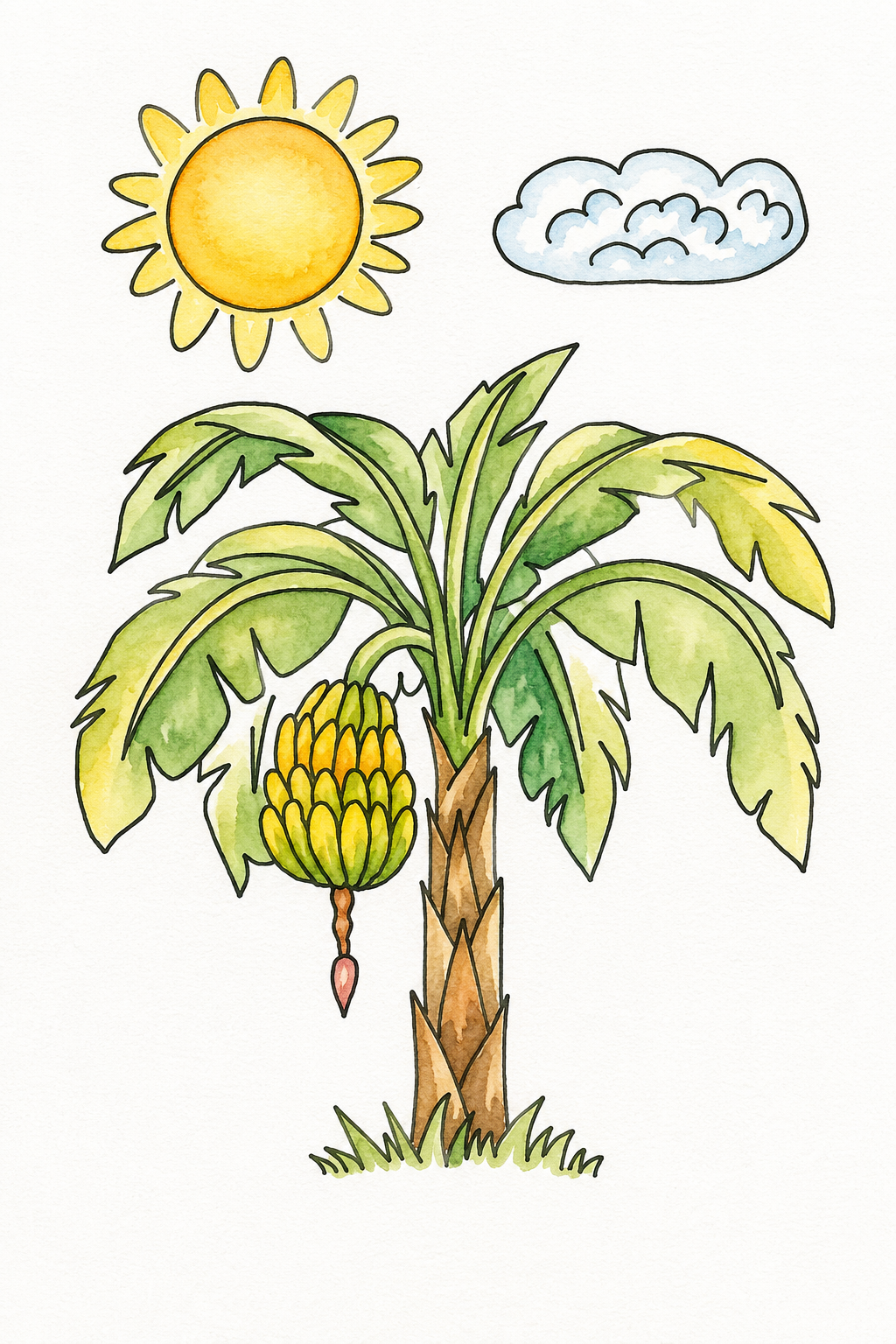 Strawberry Patch Nest watercolor artwork example for color inspiration