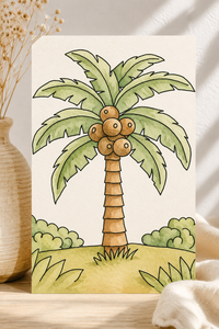 Apple Orchard Roost Paint-Your-Own Watercolor Print | Fruit Orchard Grove