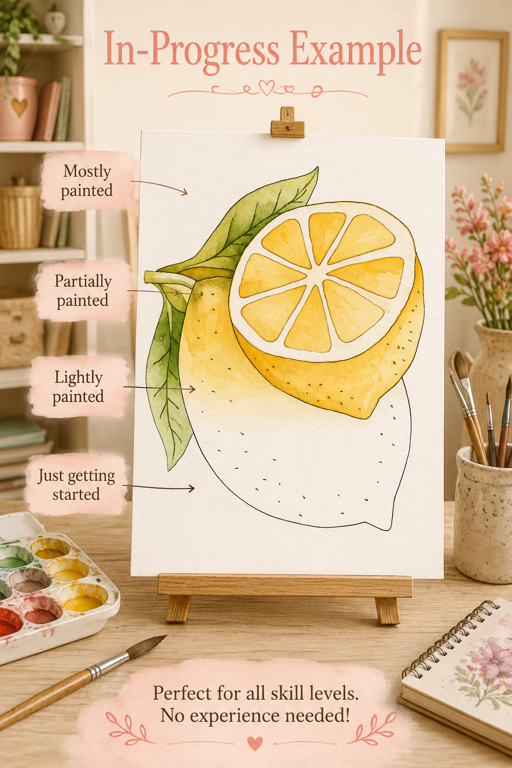 Size and paper details for the Cherry Blossom Hollow watercolor print