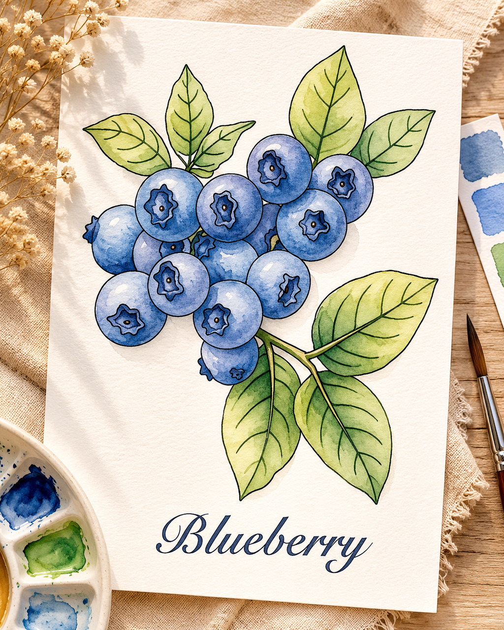 Lifestyle view of the Lemon Grove Lantern watercolor print