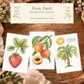 Picnic Patch Watercolor Trio Kit with three paint-your-own fruit patch designs