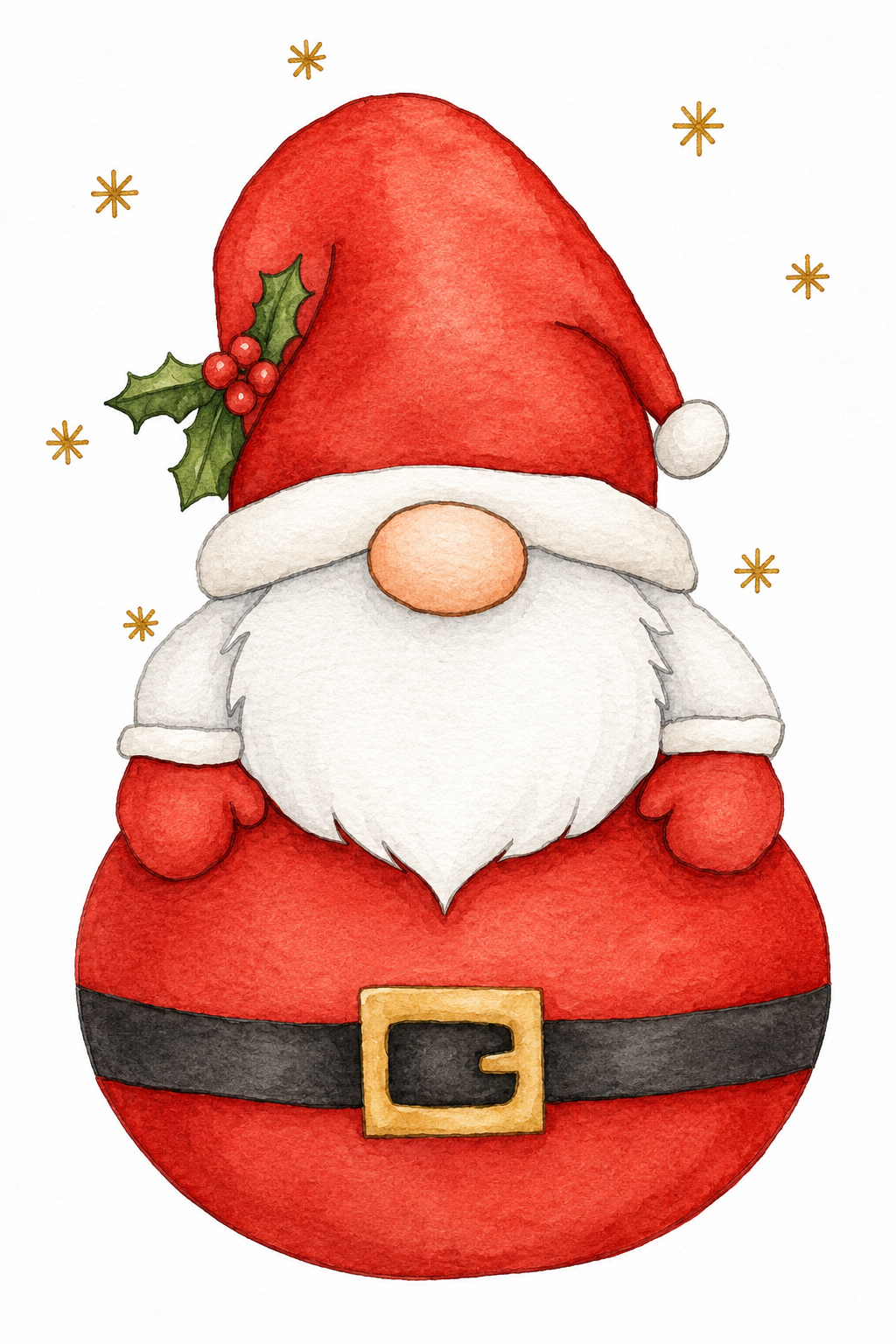 Jolly Tidings full-color watercolor design