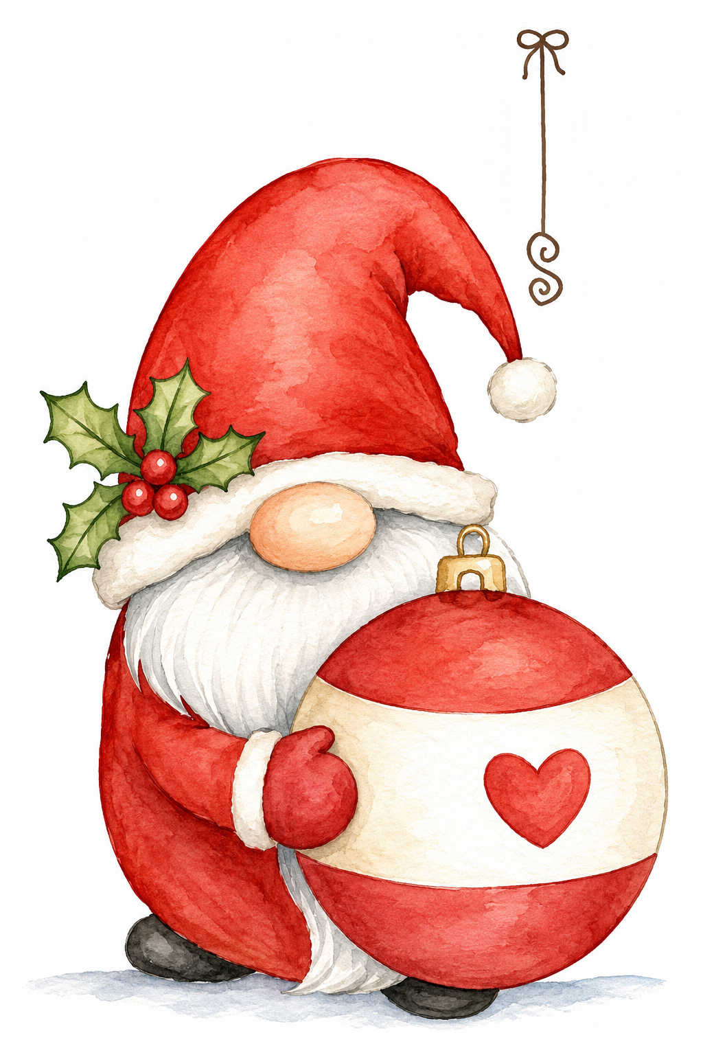Heartfelt Ornament full-color watercolor design