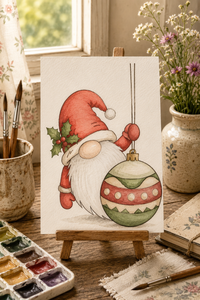 Merry Bauble Paint-Your-Own Watercolor Print | Gnome Tidings