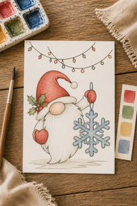 Snowflake Swing Paint-Your-Own Watercolor Print | Gnome Tidings