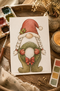 Wreathside Welcome Paint-Your-Own Watercolor Print | Gnome Tidings