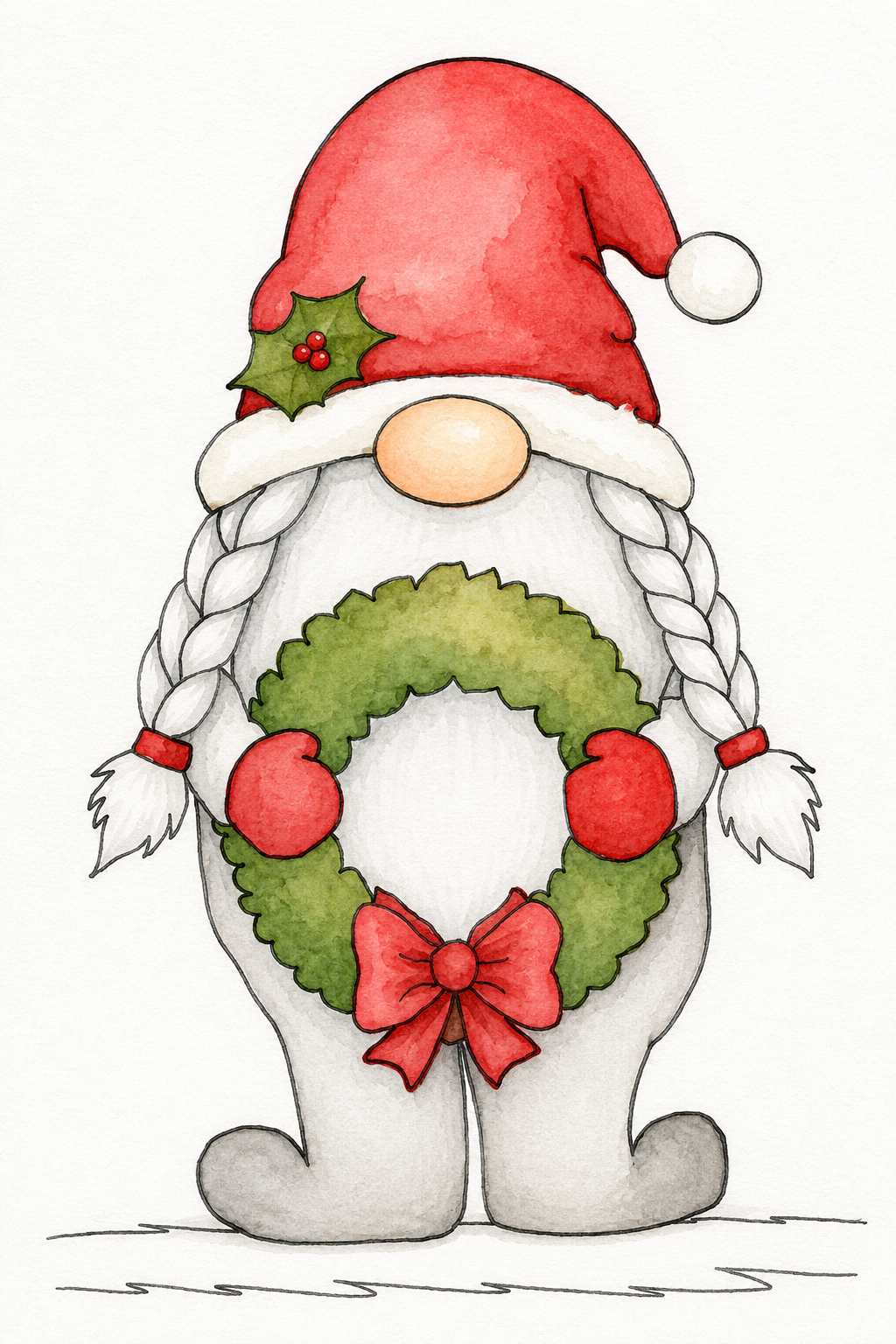 Wreathside Welcome full-color watercolor design