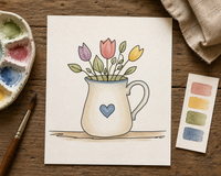 Her Favorite Garden Hat Paint-Your-Own Watercolor Print | Her Story: Simple Joys