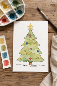 Starlight Spruce Paint-Your-Own Watercolor Print | Painted Pines